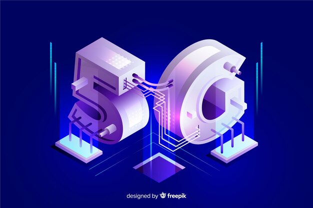 Isométrica 5g nueva conexión inalámbrica a internet wi-fi