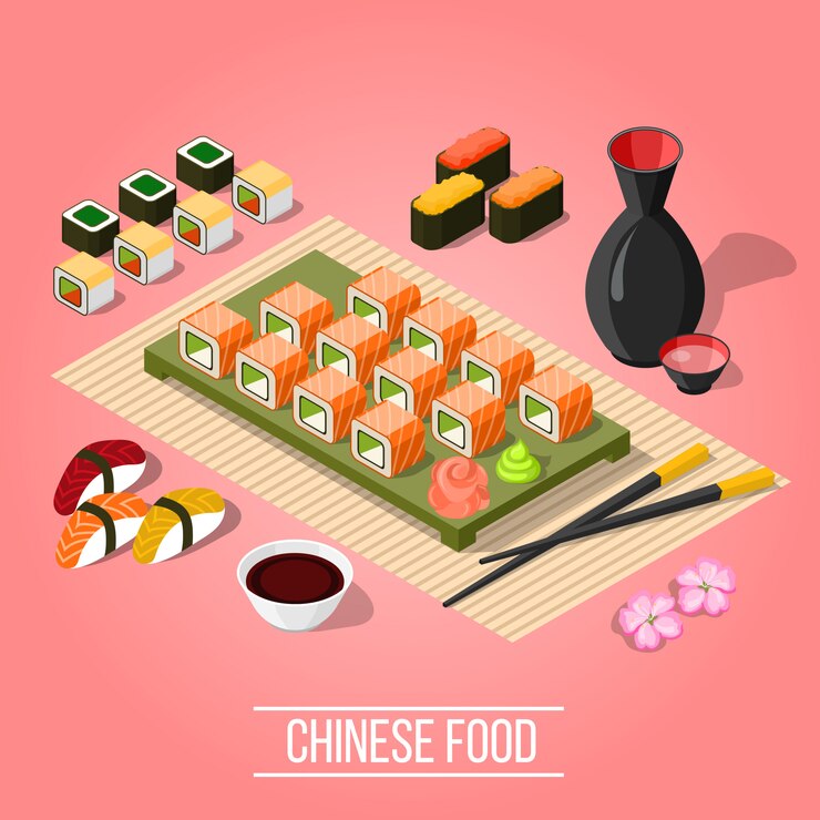 Vector gratuito isométrica sushi bar