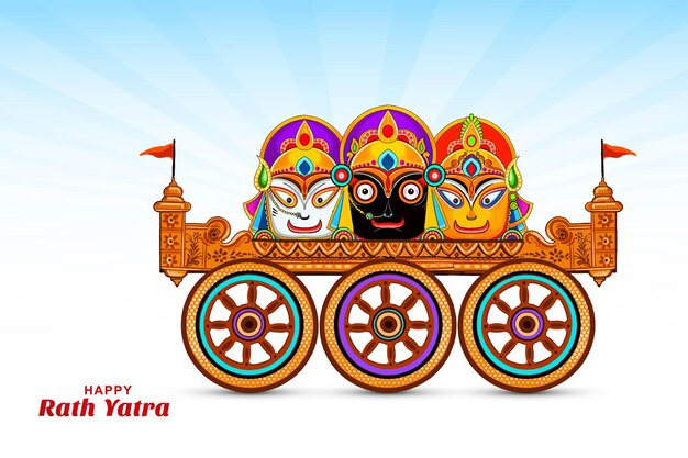 Jagannath rath yatra en el fondo de la tarjeta de vacaciones del festival hindú