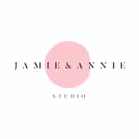 Vector gratuito jamie y annie studio logo vector