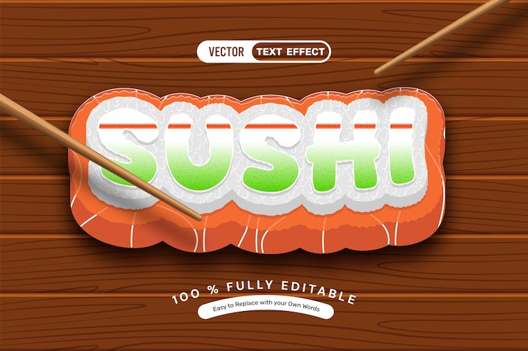 Vector gratuito japan shusi style text effect
