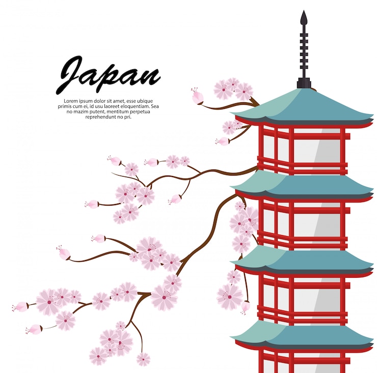 Vector gratuito japón, viaje, cartel, icono