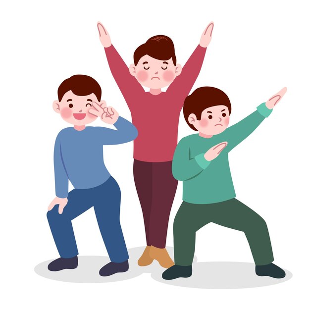 Japoneses con poses divertidas