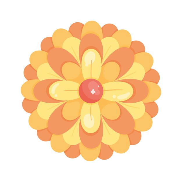 jardín de flores de naranja