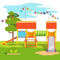 Vector gratuito jardín infantil parque infantil parque infantil