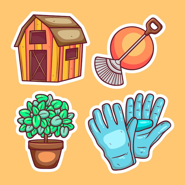 Jardineros con estilo dibujado a mano