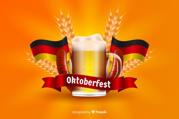 Jarra de cerveza oktoberfest realista