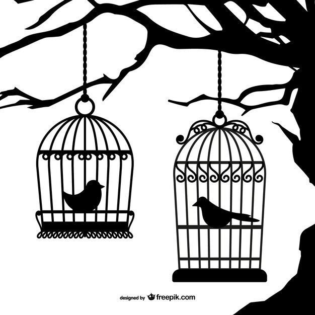 Jaulas de pájaros negros