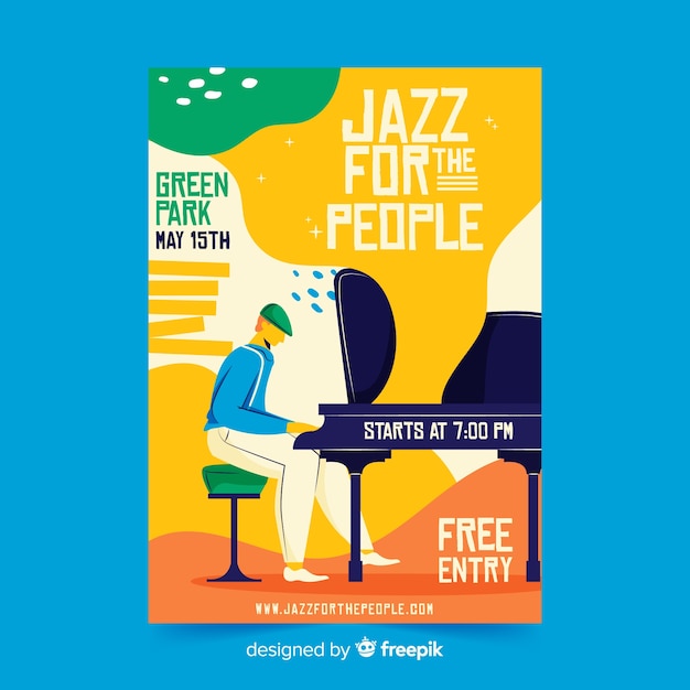 Jazz para la gente cartel de jazz dibujado a mano