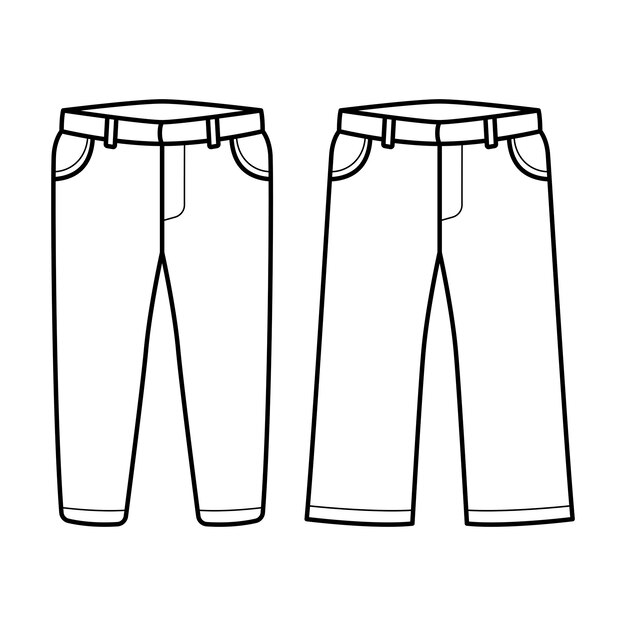Jeans de pierna ancha y recta de estilo lineal
