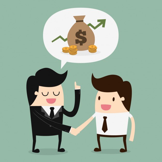 Jefe y empleado hablando de dinero