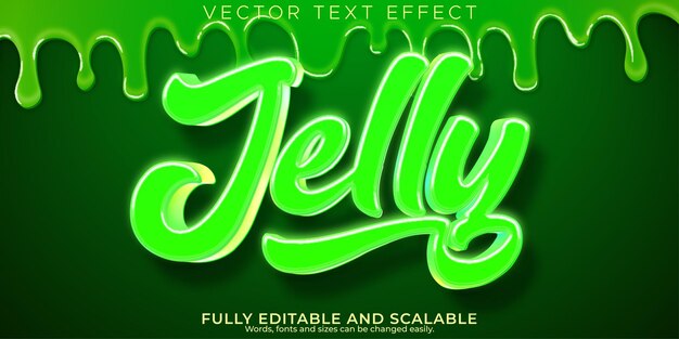 Jelly limo efecto de texto estilo de fuente verde y líquido editable