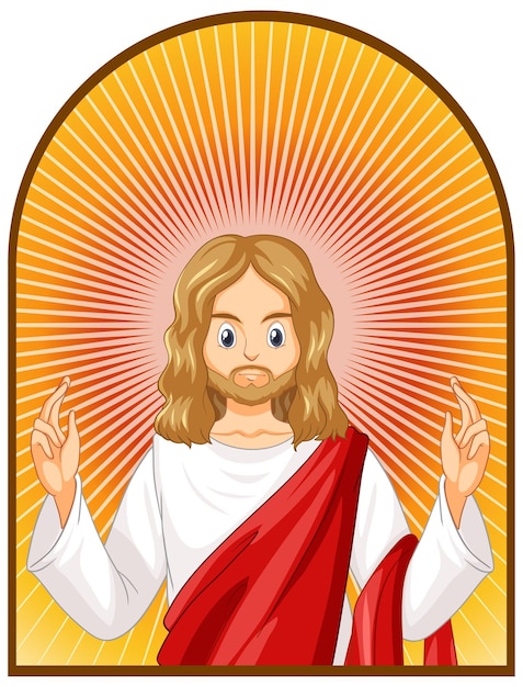 Vector gratuito jesucristo en estilo de dibujos animados