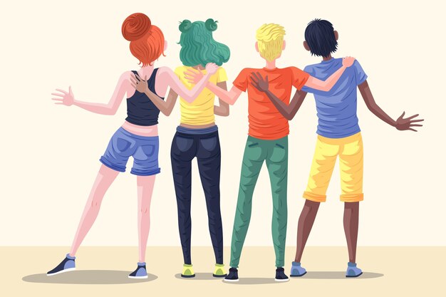 Jornada juvenil personas abrazándose