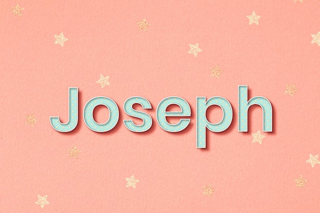 Joseph nombre masculino tipografía vector