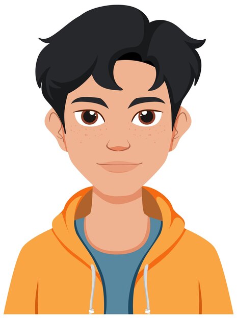 Joven con una capucha naranja