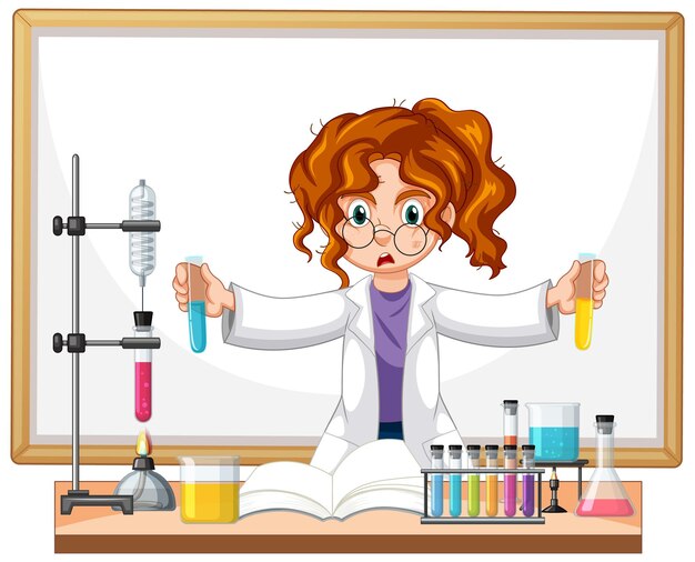 Un joven científico lleva a cabo experimentos químicos