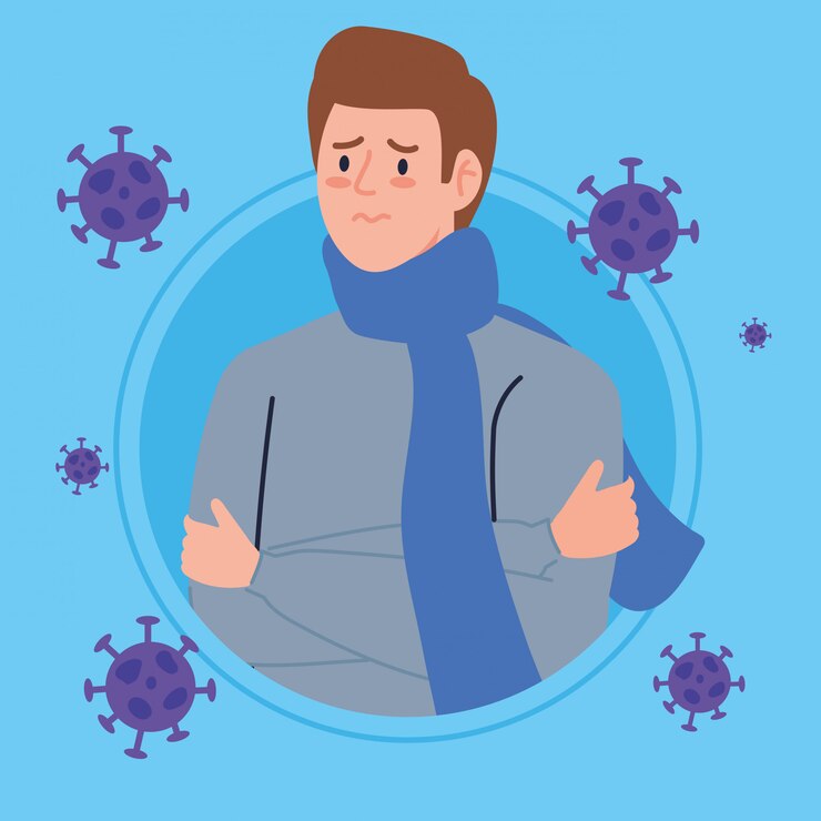 Vector gratuito joven enfermo de coronavirus 2019 ncov