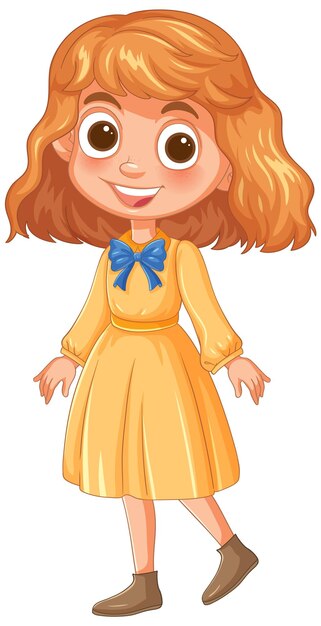 Joven feliz con el vestido amarillo