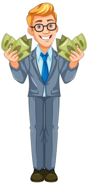Joven hombre de negocios con dinero