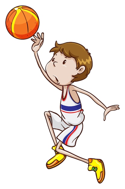 Niño Lindo Feliz Jugando Al Baloncesto Ilustración del Vector - Ilustración  de aislado, baloncesto: 160913783