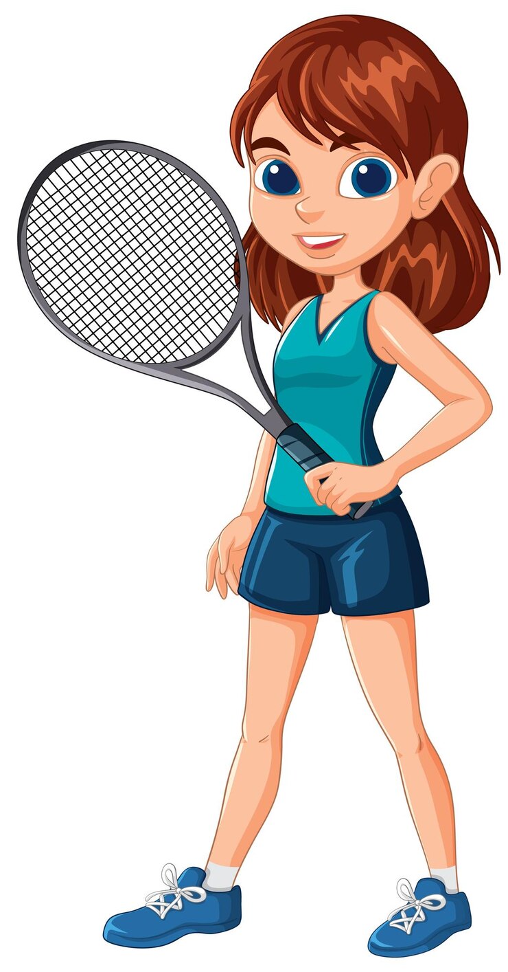 Vector gratuito joven jugadora de tenis