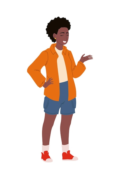 joven mujer afroamericana icono aislado