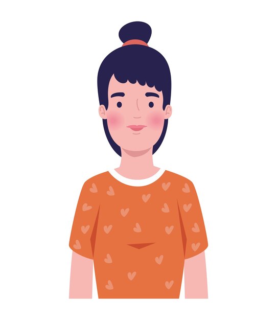 joven mujer avatar icono de personaje