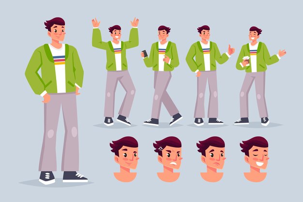 Joven personaje plantea ilustración