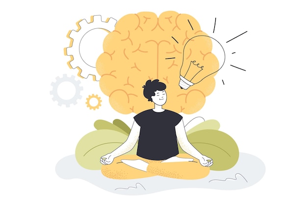 Joven practicando ejercicios de yoga para la salud mental y física