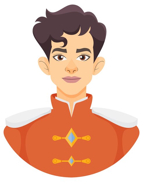El joven príncipe en uniforme rojo