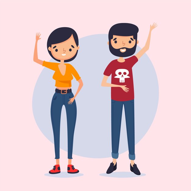 Jóvenes agitando las manos
