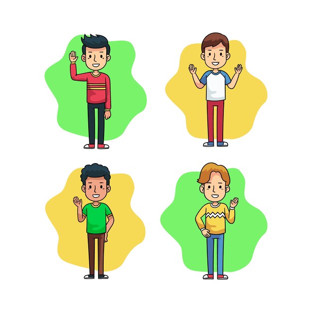 Jóvenes agitando paquete de mano