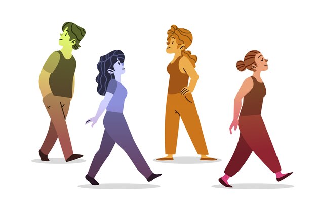 Jóvenes caminando juntos