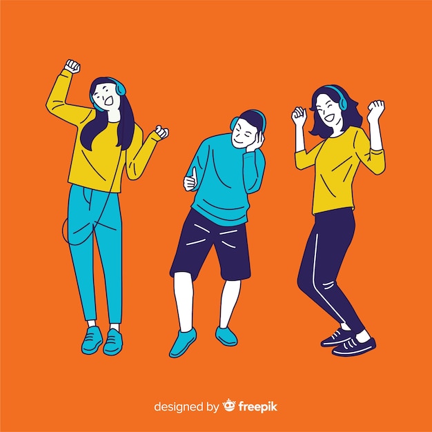 Jóvenes escuchando musica