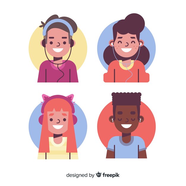 Jóvenes escuchando paquete de música