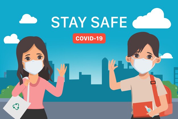 Los jóvenes mantienen el distanciamiento social Alto al coronavirus covid19