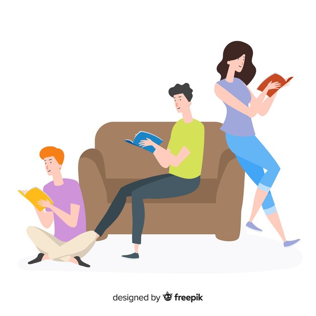 Jóvenes que pasan tiempo leyendo