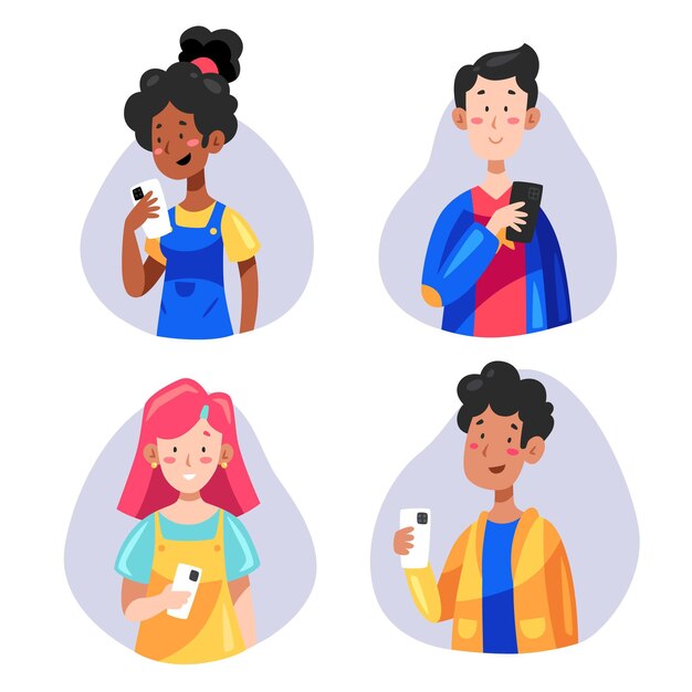 Jóvenes que utilizan teléfonos inteligentes