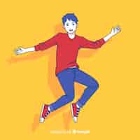 Vector gratuito jóvenes saltando en estilo de dibujo coreano