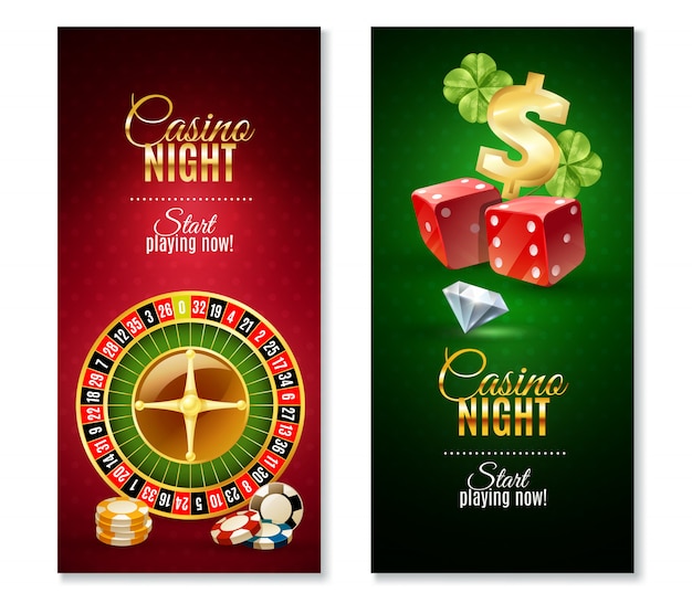 Vector gratuito juego de banners verticales casino night 2