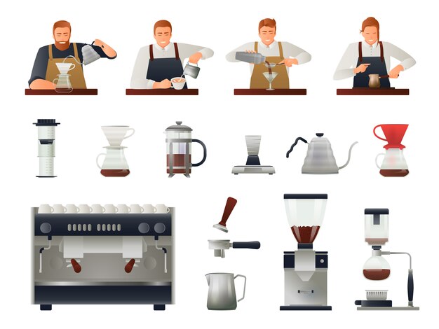 Juego de barista y café