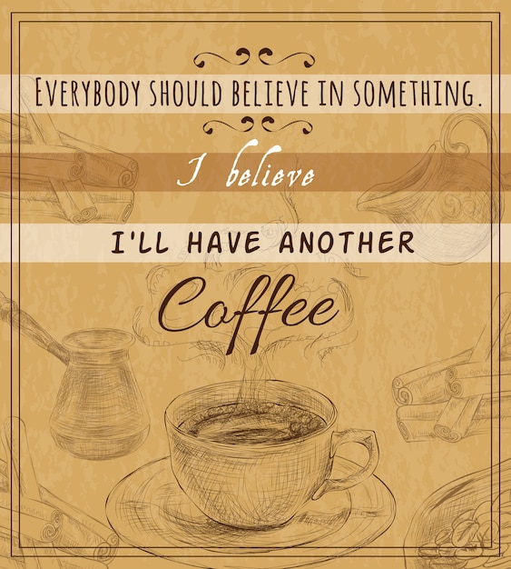 Juego de café retro poster