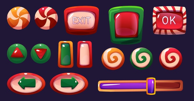 Juego de caramelos con botones.