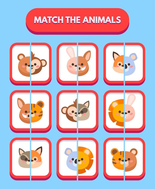 Juego de combinación colorido con lindo paquete de elementos