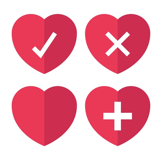 Juego de corazón Check And Cross Plus Half Shadow
