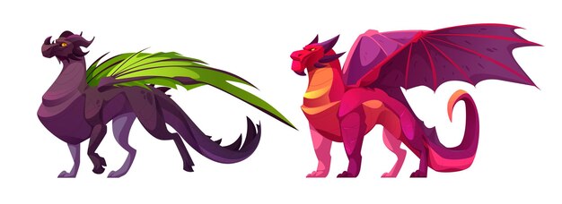 Juego de dragón de fantasía mágica para dibujos animados de juegos de hadas
