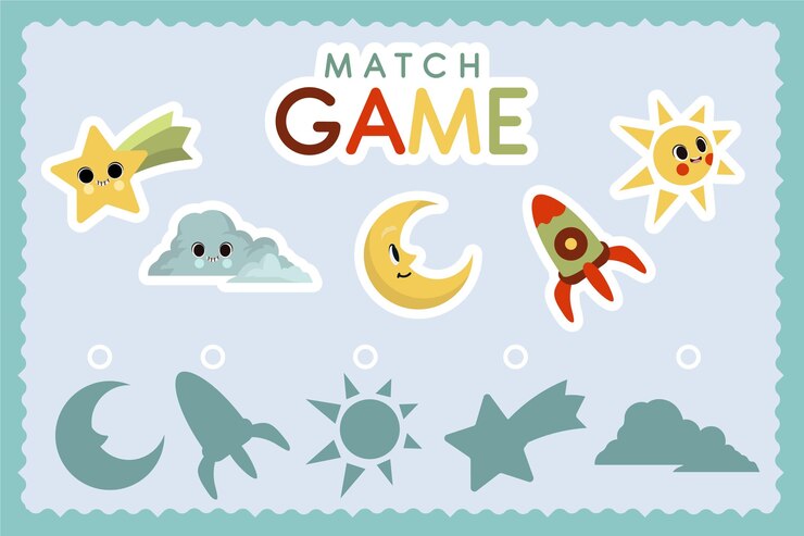 Vector gratuito juego educativo de partidos para niños