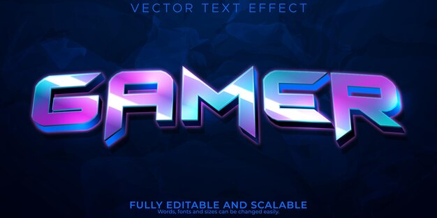 Juego de efecto de texto de jugador editable y estilo de texto de esport