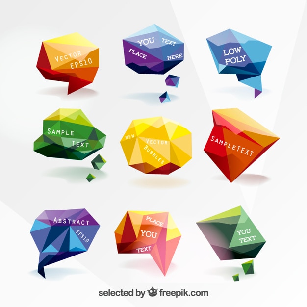 Juego de elementos gráficos estilo origami